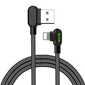 Angle USB Lightning Cable Mcdodo CA 4674 LED 0.5m (Black)