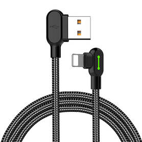 Angle USB Lightning Cable Mcdodo CA 4671 LED 1.2m (Black)