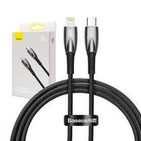 USB C cable for Lightning Baseus Glimmer Series 20W 1m (Black)