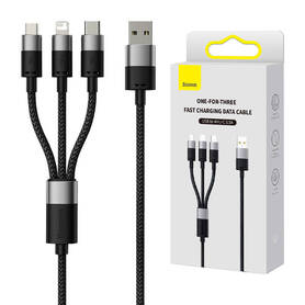 3in1 USB cable Baseus StarSpeed Series USB C + Micro + Lightning 3 5A 1.2m (Black)