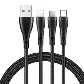 3in1 USB to USB C / Lightning / Micro USB Cable Mcdodo CA 6960 1.2m (Black)