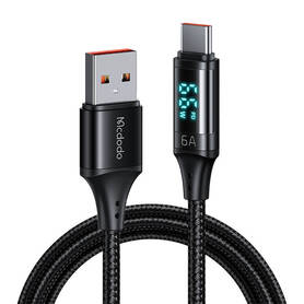 Cable USB to USB C Mcdodo CA 1080 with display  66W 6A 1.2m (black)