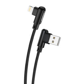 Angled USB cable for Lightning Foneng X70 3A 1m (black)