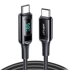 Kabel USB C na USB C Acefast C6 03 s displejem 100 W 2 m (černý)