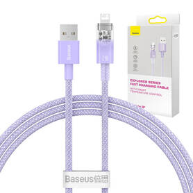 Kabel szybko ładujący Baseus USB A do Lightning Explorer Series 1m 2.4A (fioletowy)