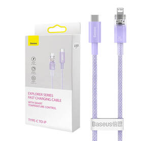 Kabel szybko ładujący Baseus USB C do Lightning Explorer Series 1m 20W (fioletowy)