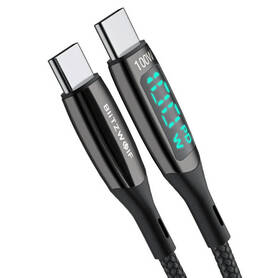 USB C to USB C cable BlitzWolf BW TC23 with display 100W 1.8m (black)