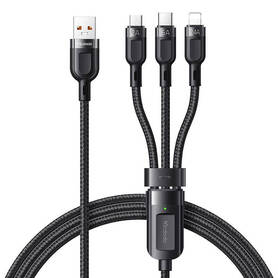 3in1 USB to USB C / Lightning / Micro USB Cable Mcdodo CA 0930 6A 1.2m (Black)