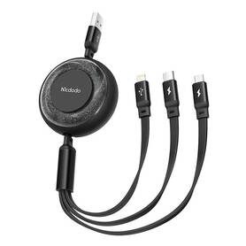 3in1 USB to USB C / Lightning / Micro USB Cable Mcdodo CA 3570 1.2m (Black)