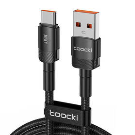 Kabel USB A do USB C Toocki TXCT HY01 1m FC 100W (czarny)