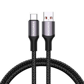 Fast Charging cable Rocoren USB A to USB C Retro Series 1m 3A (grey)