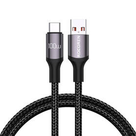 Fast Charging cable Rocoren USB A to USB C Retro Series 1m 100W (grey)