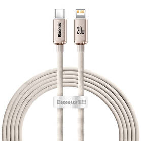 Kabel USB C do iP Baseus Crystal Shine 20W 2m (różowy)